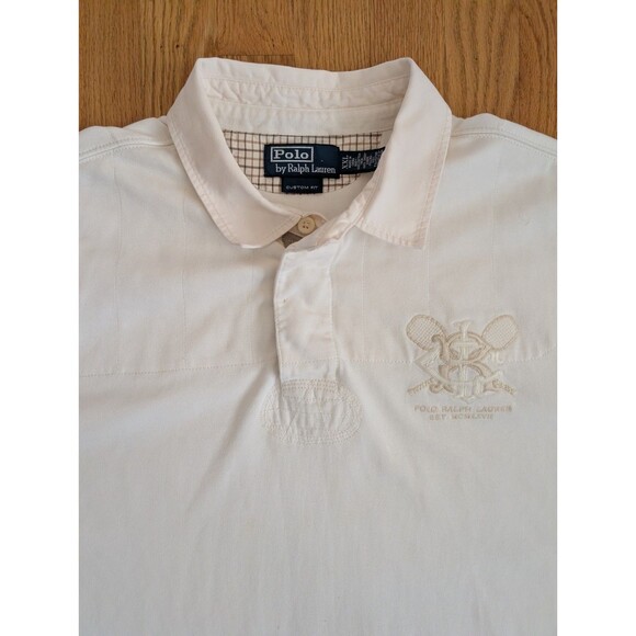 Vintage Polo Ralph Lauren Rugby Style Shirt Tennis Logo Mens 2XL Custom Fit - Picture 5 of 10